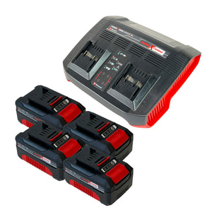 Einhell PXC Starter Kit 4x Power X-Change Akku 18 V 4,0 Ah ( 4x 4511396 ) + Power X-Twincharger 3A Doppel Ladegerät ( 4512069 )