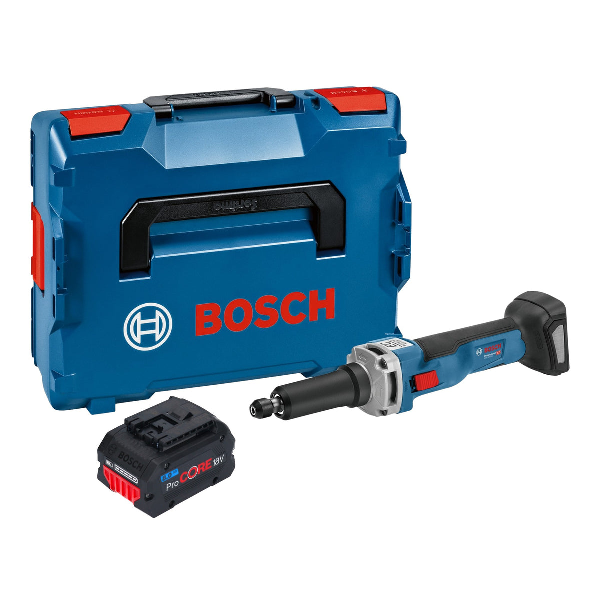 Bosch GGS 18V-23 LC Professional Akku Geradschleifer 18 V Brushless + 1x ProCORE Akku 8,0 Ah + L-Boxx - ohne Ladegerät