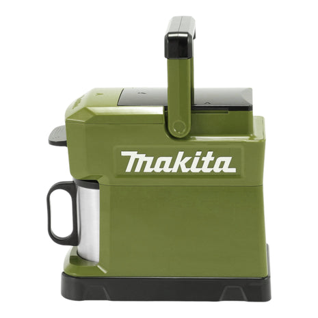 Cafetera de batería Makita DCM 501 STO 12 V máx / 18 V Oliva + 1x batería 5,0 Ah + cargador