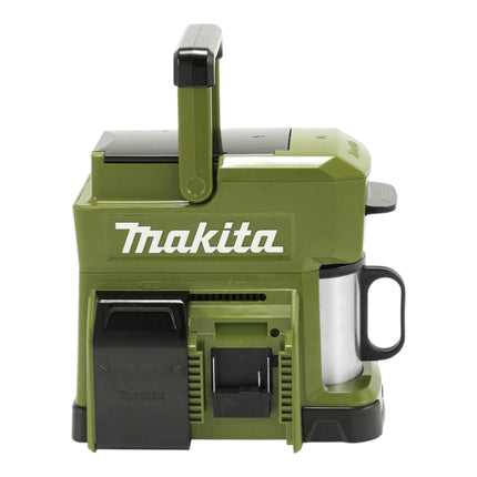 Makita DCM 501 SG2O Akku Kaffeemaschine 12 V max. / 18 V Olive + 2x Akku 6,0 Ah + Ladegerät