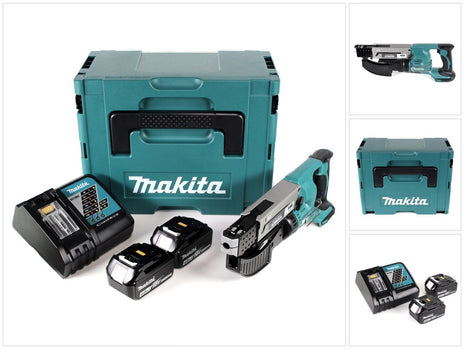 Makita DFR 550 RMJ Akku Magazinschrauber 18V 25-55mm + 2x Akku 4,0Ah + Ladegerät + Makpac - Toolbrothers