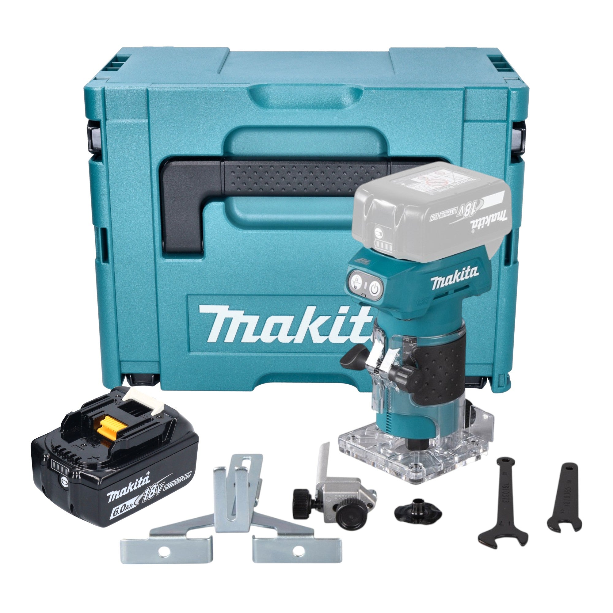 Makita DRT 52 G1J Akku Kantenfraese 18 V 6 mm Brushless 1x Akku 6 0 Ah Makpac ohne Ladegeraet 0 - toolbrothers