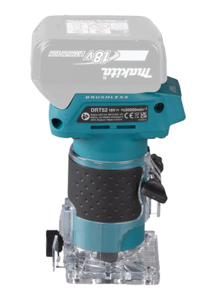 Makita DRT 52 STJ cordless edge router 18 V 6 mm brushless + 2x battery 5.0 Ah + charger + Makpac