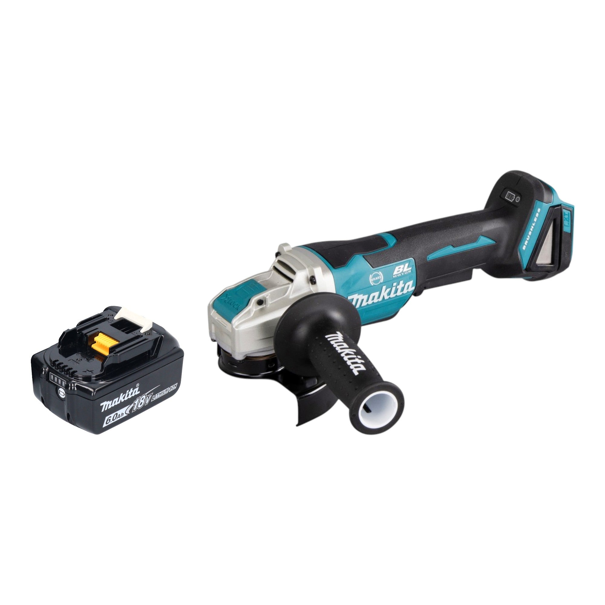 Makita DGA 520 G1X1 Akku Winkelschleifer 18 V 125 mm X LOCK Brushless 1x Akku 6 0 Ah ohne Ladegeraet 0 - toolbrothers