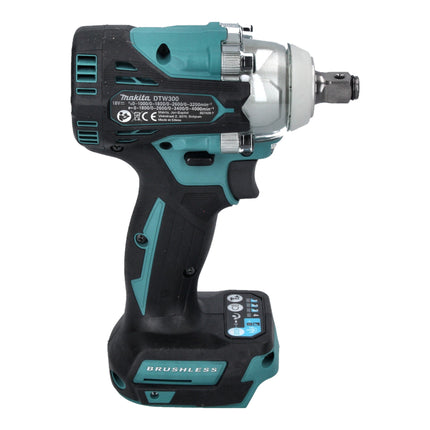 Avvitatore a impulsi a batteria Makita DTW 300 TJX7 18 V 330 Nm 1/2" brushless + 2x batteria ricaricabile 5,0 Ah + caricabatterie + set di chiavi a bussola 14 pezzi + Makpac
