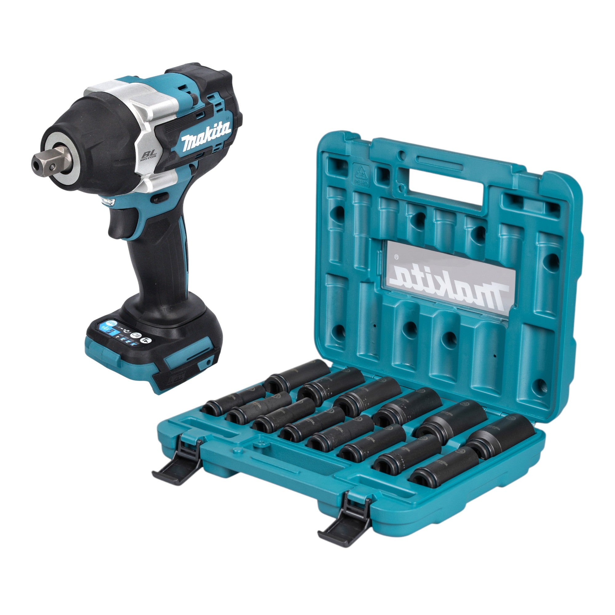 Makita DTW 701 Z Akku Schlagschrauber 18 V 700 Nm 1 2 Brushless Steckschluessel Set 14 tlg ohne Akku ohne Ladegeraet 0 - toolbrothers
