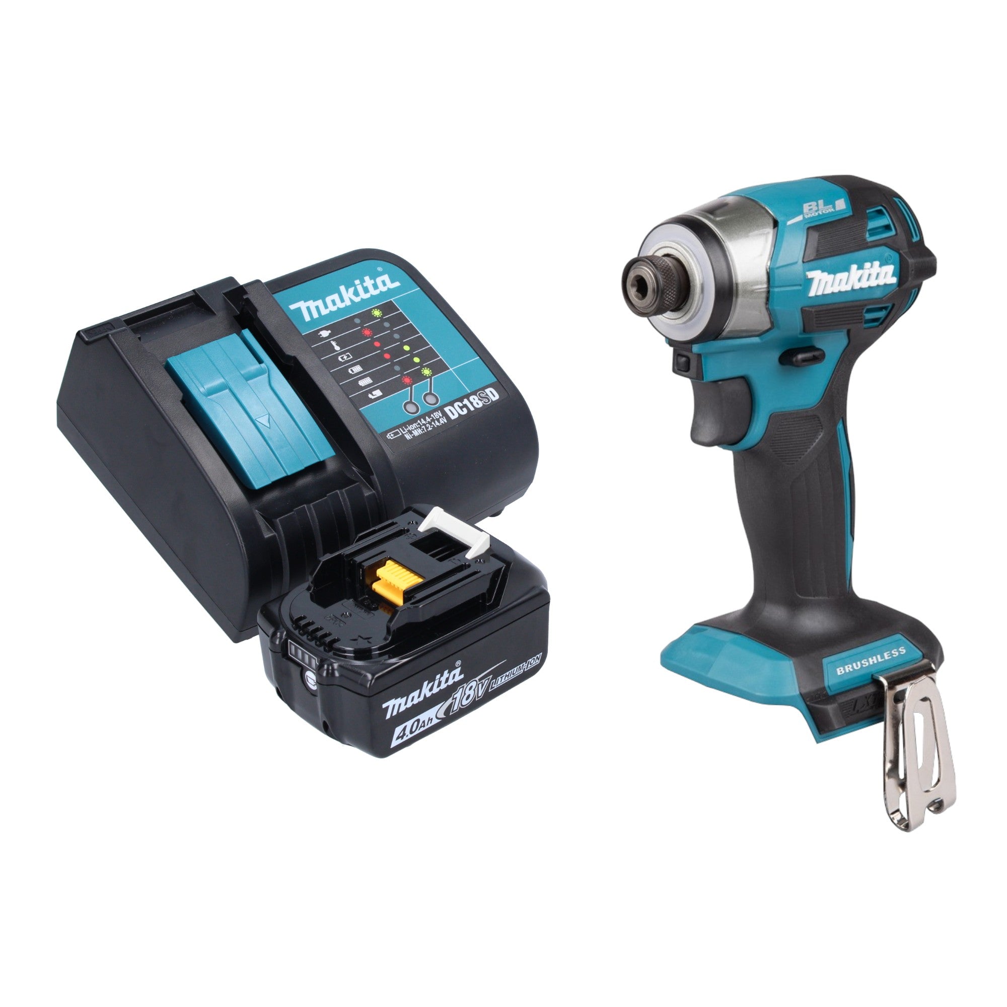 Makita DTD 173 SM1 Akku Schlagschrauber 18 V 180 Nm 1 4 Brushless 1x Akku 4 0 Ah Ladegeraet 0 - toolbrothers