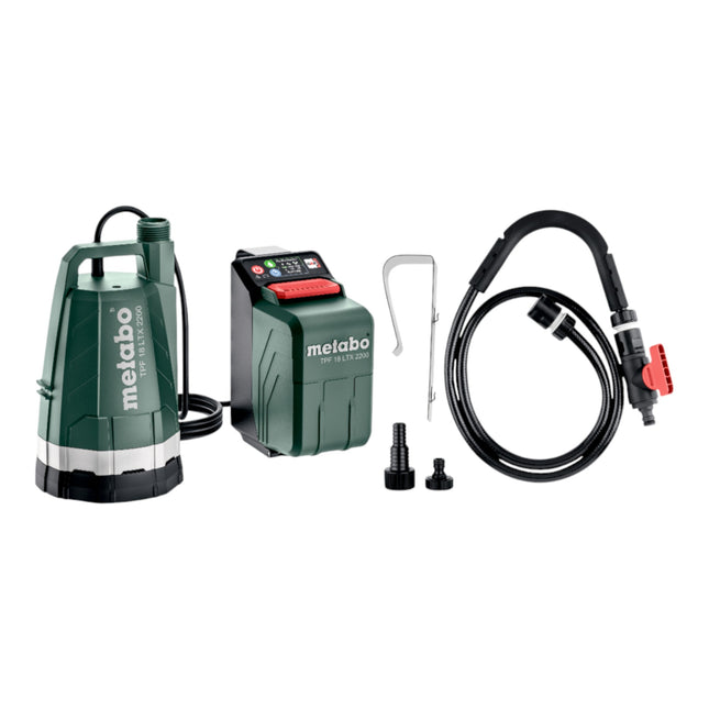 Metabo TPF 18 LTX 2200 Akku Tauch und Regenfasspumpe 18 V 2200 l h 2x LiHD Akku 4 0 Ah Ladegeraet 1 - toolbrothers