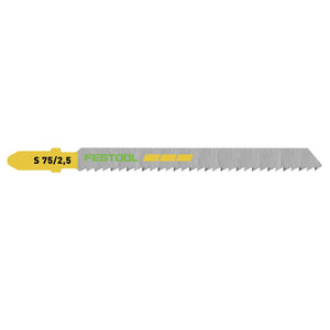 Festool S 75/2,5/5 WOOD Fine Cut Stichsägeblatt 75 mm 5 Stk. ( 204256 ) konisch geschliffen für sauberen Schnitt, HCS Stahl