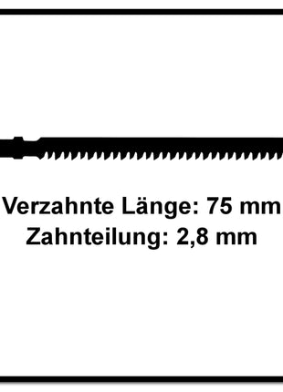 Festool S 75/2,8/5 Stichsägeblatt WOOD STRAIGHT CUT ( 204260 ) für PS 300, PSB 300, PS 400, PSC 400, PSBC 400, PSB 400, PS 420, PSB 420, PSC 420, PSBC 420