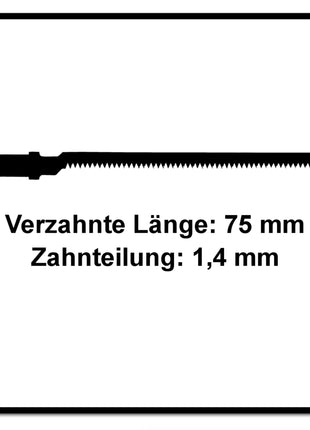 Festool S 75/1,4 K/5 lame de scie sauteuse WOOD CURVES (204267) pour PS 300, PSB 300, PS 400, PSC 400, PSBC 400, PSB 400, PS 420, PSB 420, PSC 420, PSBC 420