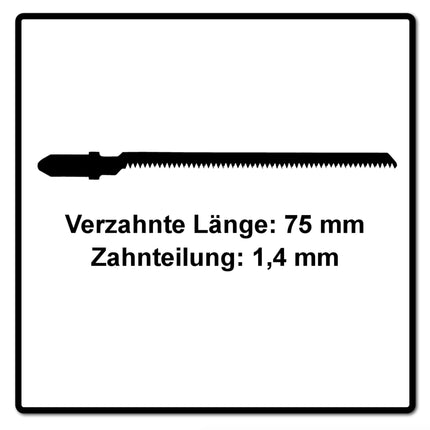 Festool S 75/1,4 K/5 WOOD Curves Hoja de sierra de calar - 5 unidades ( 204267 )