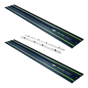 Festool 2x FS 1400/2 BL Führungsschiene 1400 mm Blau ( 2x 578246 ) 100Y Jubiläums Edition + FSV/2 Verbindungsstück ( 577039 )