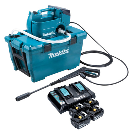 Makita DHW 080 PF4K Akku Hochdruckreiniger 36 V 2x 18 V 80 bar 380 l h Brushless 4x Akku 3 0 Ah Doppelladegeraet 0 - toolbrothers