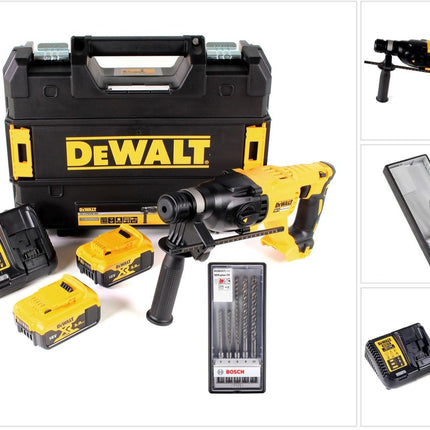 DeWalt DCH 133 P2 Akku Kombihammer 18V 2,6J SDS plus Brushless + 2x Akku 5,0Ah + Ladegerät + TSTAK + 5x Beton Bohrer - Toolbrothers
