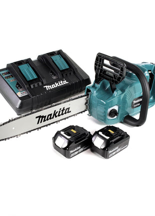 Makita DUC 405 PG2 Akku Kettensäge 36V ( 2x18V ) Brushless 40 cm + 2x 6,0 Ah Akku + Doppelladegerät - Toolbrothers