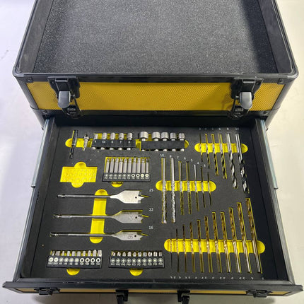 Toolbrothers TX Alu Werkzeug Koffer gelb fuer Akku Schlagschrauber und Schlagbohrschrauber 70 tlg Bit Bohrer Set Wuerfelschaum Einlage Neuwertig 3 - toolbrothers