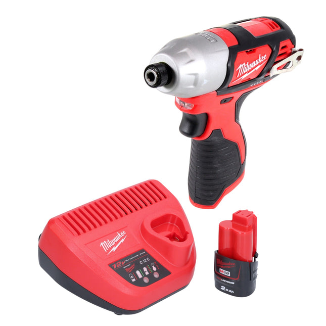 Milwaukee M12 BID 201 Akku Schlagschrauber 12 V 112 Nm 1 4 1x Akku 2 0 Ah Ladegeraet 0 - toolbrothers