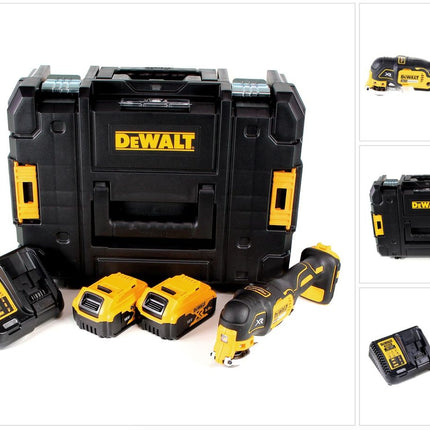 DeWalt DCS 355 P2 Akku Oszillierer 18V Brushless Solo + 2x Akku 5,0Ah + Ladegerät + TSTAK - Toolbrothers