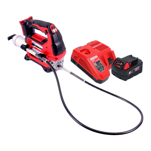 Milwaukee M18 GG 601 Akku Fettpresse 18 V 690 bar 1x Akku 6 0 Ah Ladegeraet 0 - toolbrothers