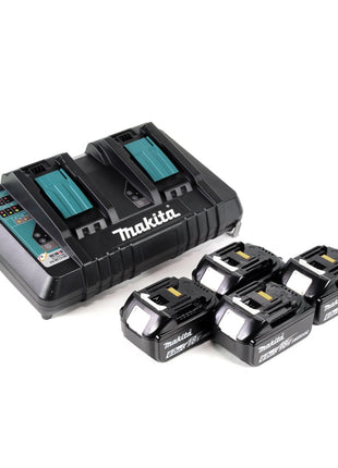 Makita DUC 355 PG4 Akku Kettensäge 36V ( 2x18V ) Brushless 35 cm + 4x 6,0 Ah Akku + Doppelladegerät - Toolbrothers