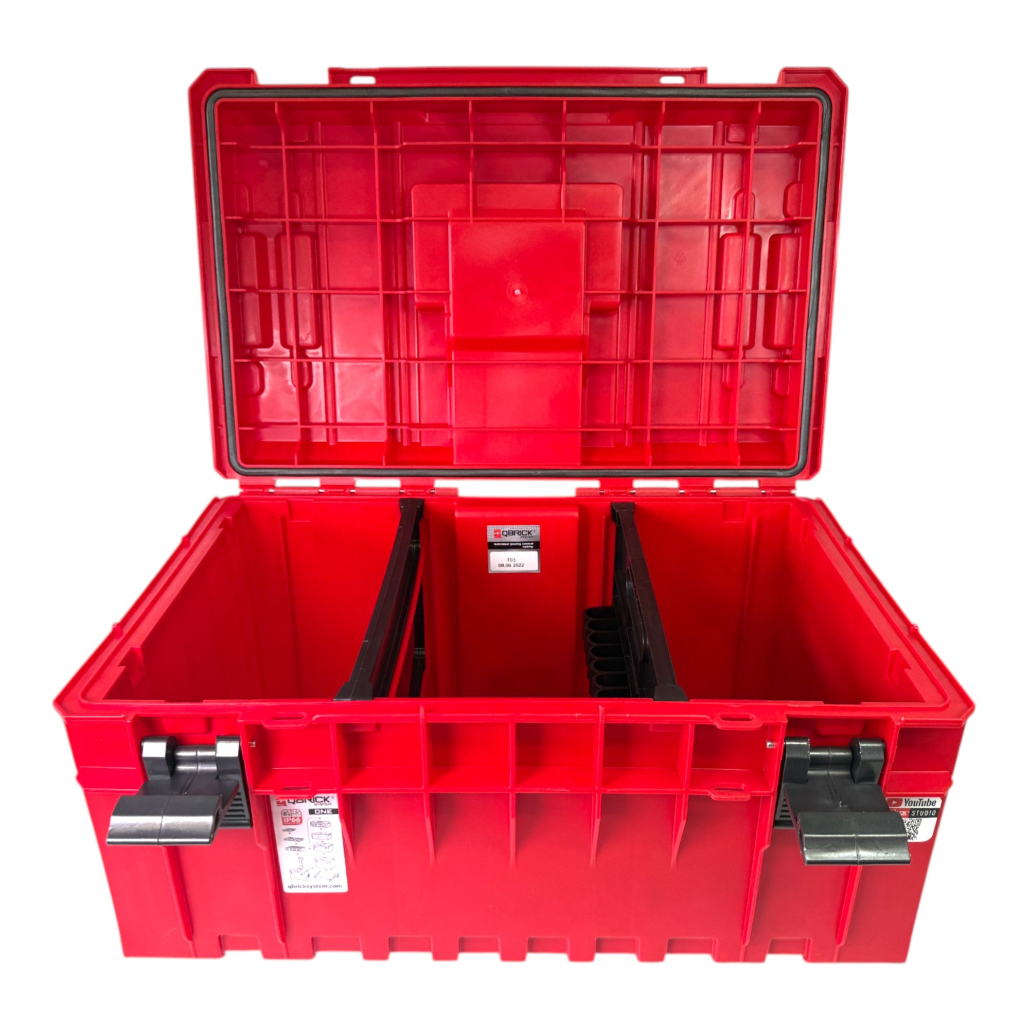 Qbrick System ONE 350 Vario RED ULTRA HD Custom Werkzeugkoffer modularer Organizer 585 x 385 x 320 mm 38 l stapelbar IP66 alte Version 4 - toolbrothers