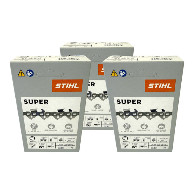 Stihl 3x 3 8 Rapid Super 3 RS3 Saegekette 50 cm 3 8 1 6 mm 72 TG 3 Stueck 3x 36260000072  0 - toolbrothers