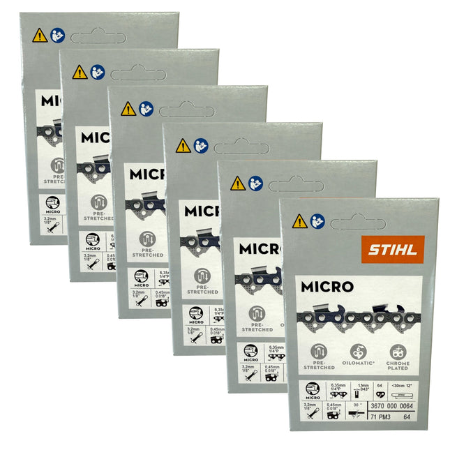 Stihl 6x 1 4 Picco Micro 3 PM3 Saegekette 30 cm 1 4 P 1 1 mm 64 TG 6 Stueck 6x 36700000064  0 - toolbrothers