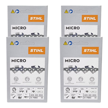 Stihl 4x 3 8 Picco Micro Mini 3 PMM3 Saegekette 40 cm 3 8 P 1 3 mm 55 TG 4 Stueck 4x 36100000055  0 - toolbrothers