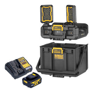 DeWalt DWST08061-1 Werkzeugbox mit integrierten Leuchten 395 x 352 x 255 mm ToughSystem 2.0 + 1x Akku 4,0 Ah + Ladegerät