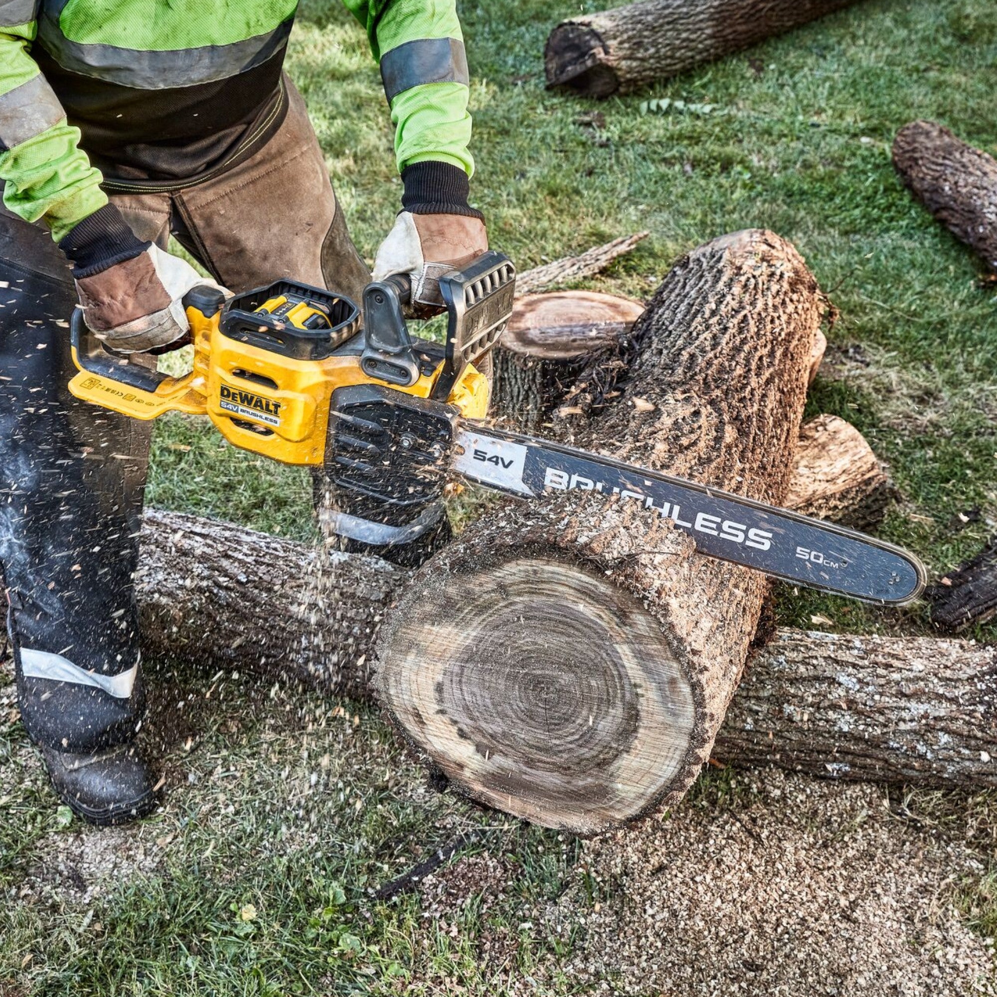 DeWalt DCMCS 575 T1 Akku Kettensaege 54 V FlexVolt 50 cm Brushless 1x Akku 6 0 Ah Ladegeraet 4 - toolbrothers