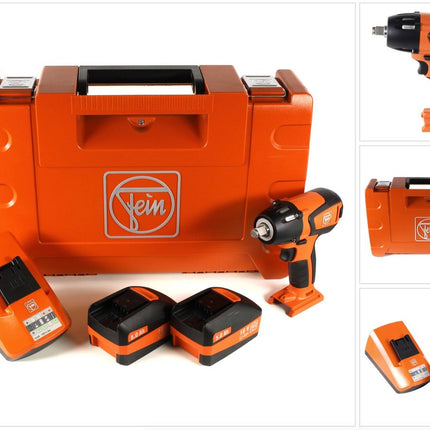 FEIN ASCD 18-300 W2 Akku Schlagschrauber 18 V Brushless 1/2" im Koffer + 2 x 5,0 Ah Akku + Ladegerät ( 71150661000 ) - Toolbrothers