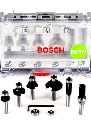 Bosch Rand- und Kantenfräser Set 8 mm 6 tlg. + Koffer ( 2607017469 ) für Oberfräsen mit Rundschaft - Toolbrothers