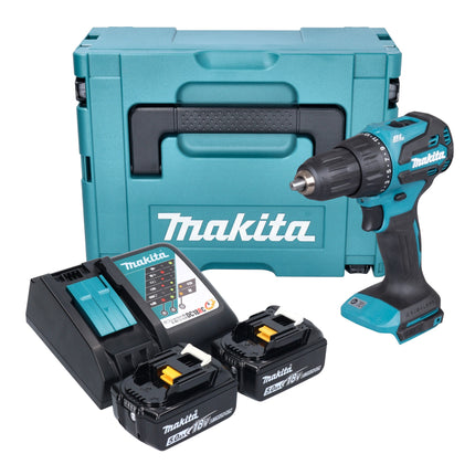 Makita DHP 490 RTJ Akku Schlagbohrschrauber 18 V 65 Nm Brushless 2x Akku 5 0 Ah Ladegeraet Makpac 0 - toolbrothers