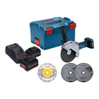 Bosch GWS 18V 180 P Professional Akku Winkelschleifer 18 V 180 mm Brushless 2x ProCORE Akku 5 5 Ah Ladegeraet L Boxx 0 - toolbrothers