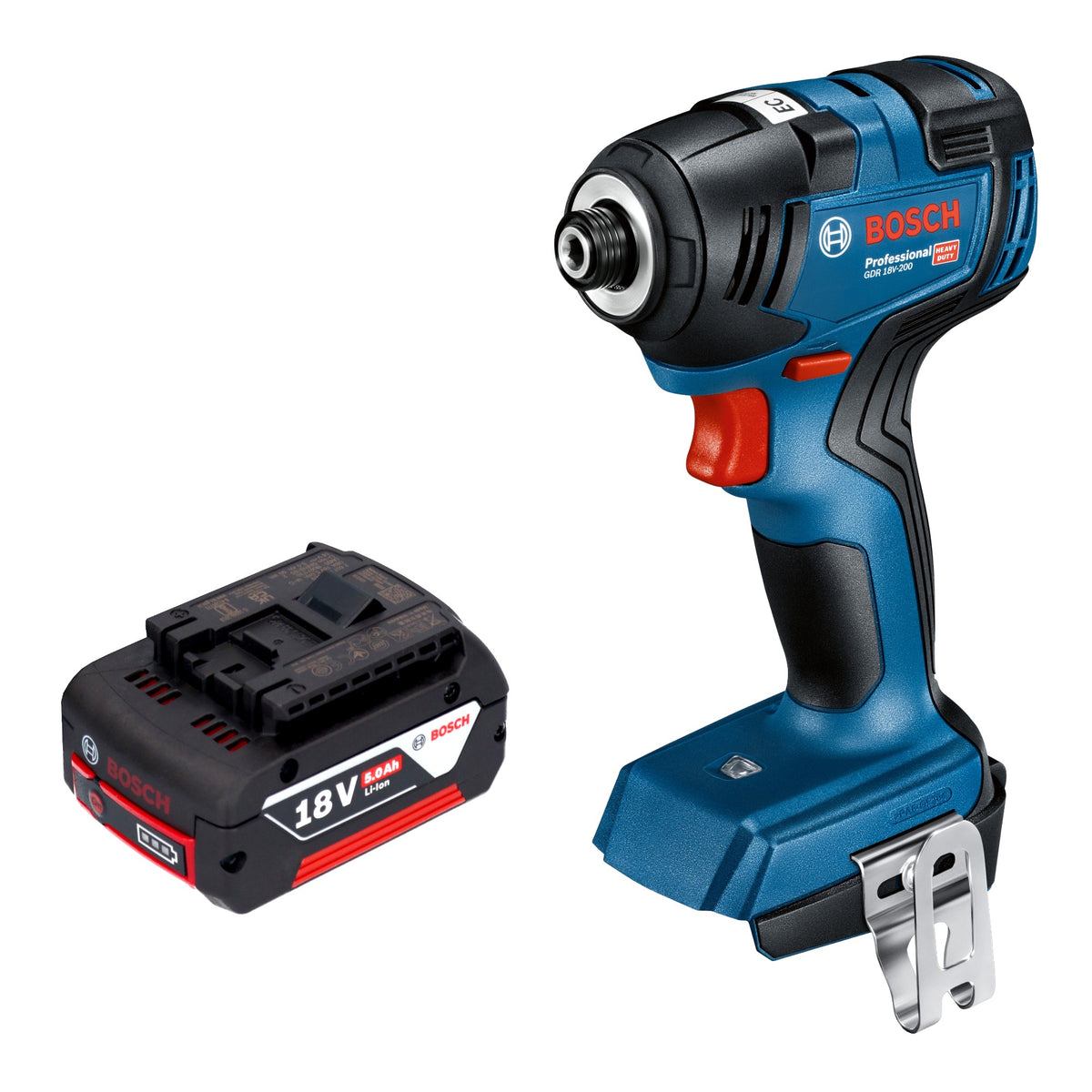Bosch GDR 18V-200 Professional Akku Drehschlagschrauber 18 V 200 Nm Brushless + 1x Akku 5,0 Ah - ohne Ladegerät