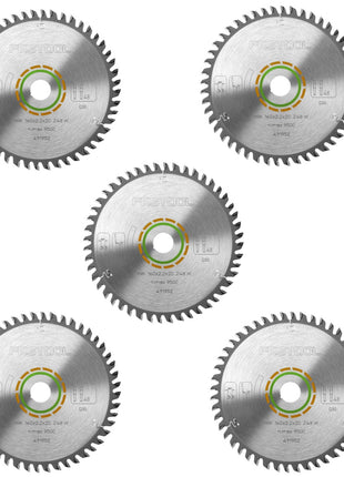 Festool Feinzahn Kreissägeblatt HW 160 x 20 x 2,2 mm W48 160 mm 48 Zähne ( 5 x 491952 ) - Toolbrothers