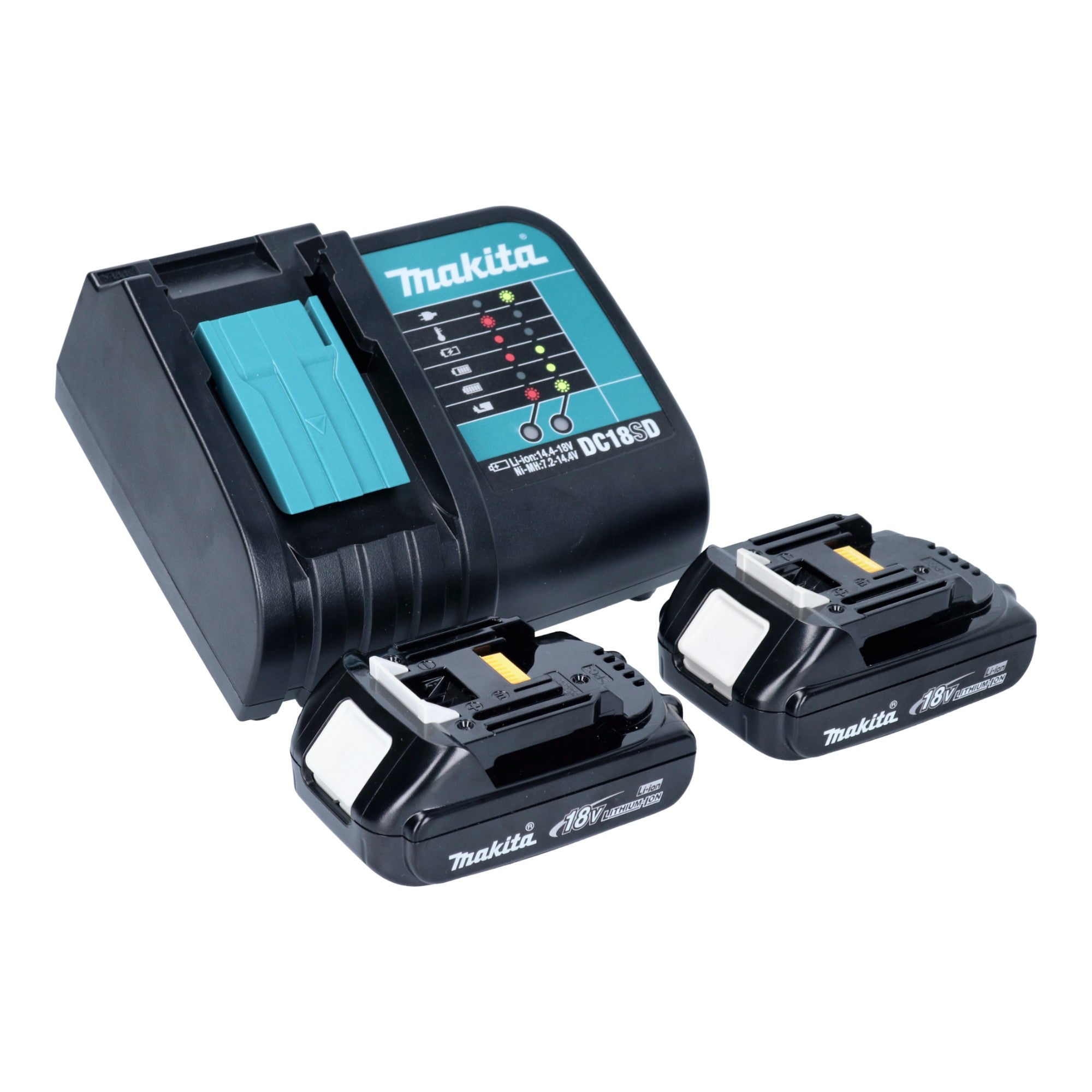 Makita ML 005 G SY Akku Baustellenleuchte 18 40 V max 3 600 lm 2x Akku 1 5 Ah Ladegeraet 2 - toolbrothers