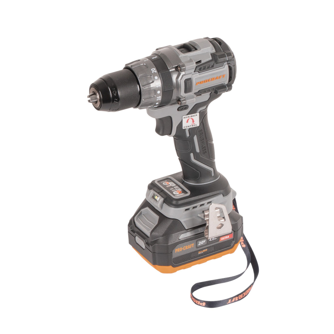 Procraft Industrial CD20A Akku Schlagbohrschrauber 20 V 85 Nm + 1x Akku 4,0 Ah + Ladegerät + Koffer