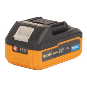 Procraft 20/4 Turbo Akku 20 V 4,0 Ah / 4000 mAh Li-ion mit Ladestandsanzeige