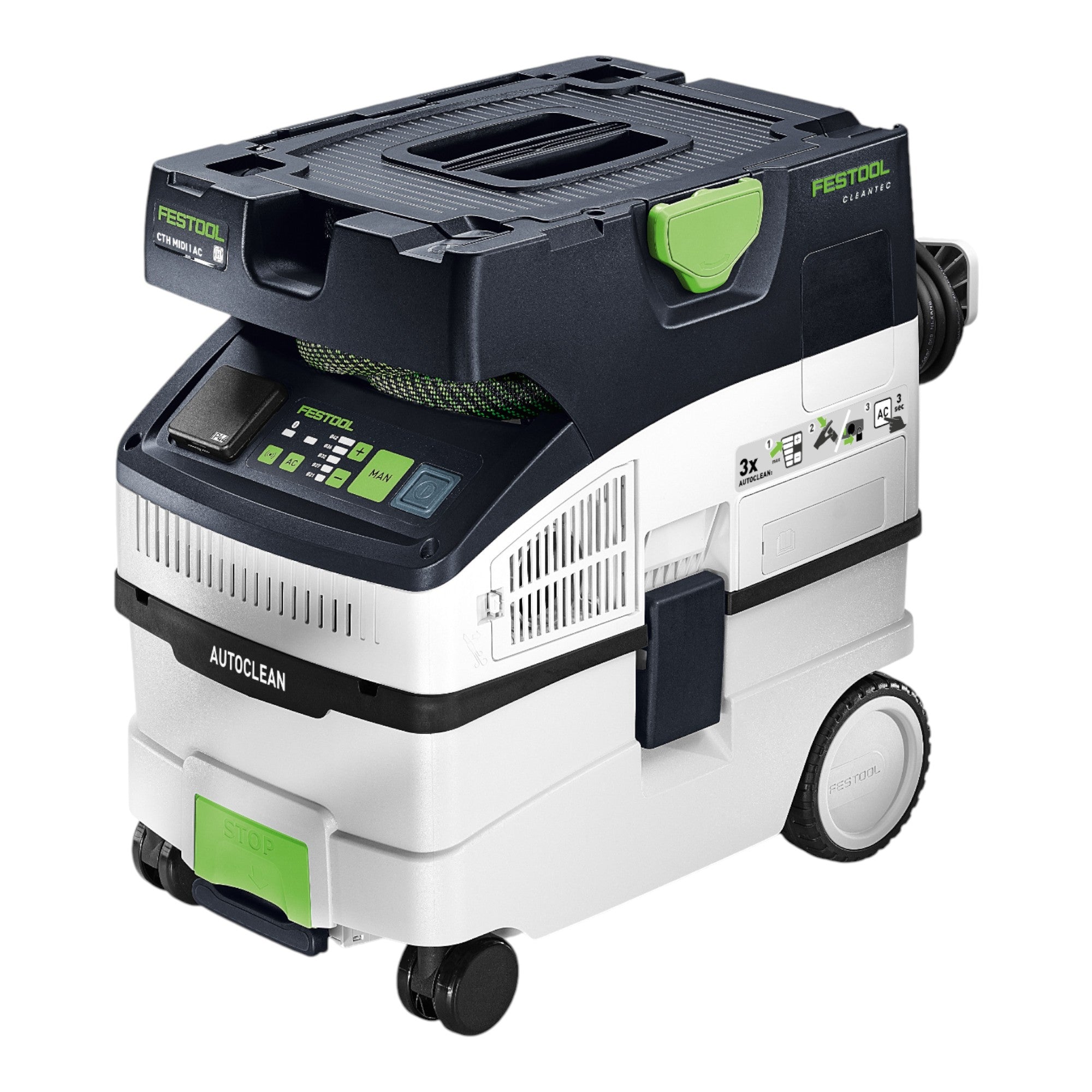 Festool CTH MIDI I AC CLEANTEC Absaugmobil 1200 W 15 l Staubklasse H Standard Reinigungsset 1 - toolbrothers
