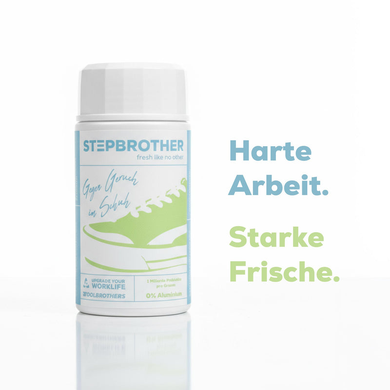 Toolbrothers STEPBROTHER Probiotisches Schuhpulver gegen Schweiss und unangenehme Gerueche 0 - toolbrothers