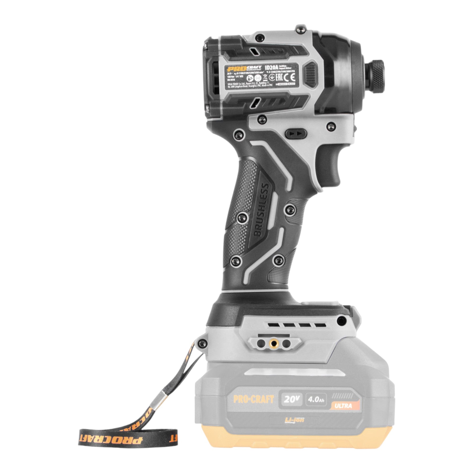 Procraft Industrial ID20Abb Akku Schlagschrauber 20 V 180 Nm 1 4 1x Akku 2 0 Ah ohne Ladegeraet 4 - toolbrothers