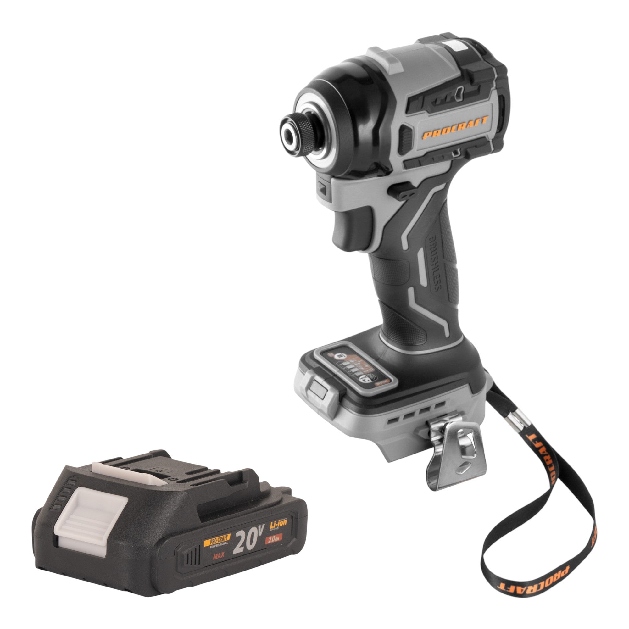 Procraft Industrial ID20Abb Akku Schlagschrauber 20 V 180 Nm 1 4 1x Akku 2 0 Ah ohne Ladegeraet 0 - toolbrothers