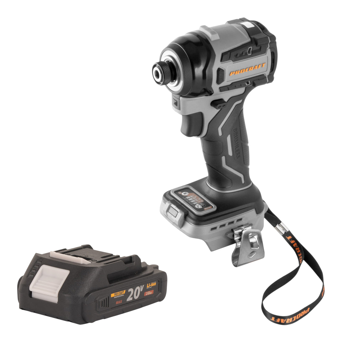 Procraft Industrial ID20Abb Akku Schlagschrauber 20 V 180 Nm 1/4" + 1x Akku 2,0 Ah - ohne Ladegerät