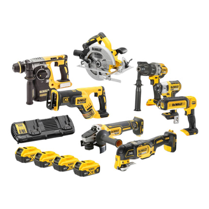 Juego de herramientas a batería DeWalt DCK 853 P4T 18 V DCD 996 + DCF 887 + DCH 273 + DCG 405 + DCS 367 + DCS 356 + DCS 565 + DCL 050 + 4 baterías de 5,0 Ah + cargador + 4x T STAK + carrito