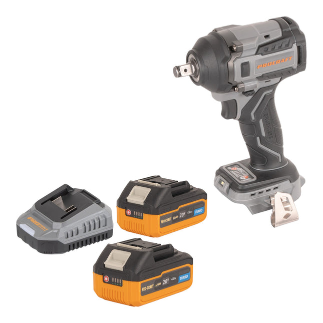 Procraft Industrial IW550Abb Akku Schlagschrauber 20 V 550 Nm 1 2 2x Akku 4 0 Ah Ladegeraet 0 - toolbrothers
