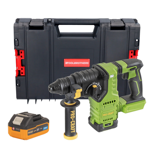 Procraft PHA30bb Akku Bohrhammer 20 V 2 8 J SDS plus Brushless 1x Akku 4 0 Ah RHINO Toolcase ohne Ladegeraet 0 - toolbrothers