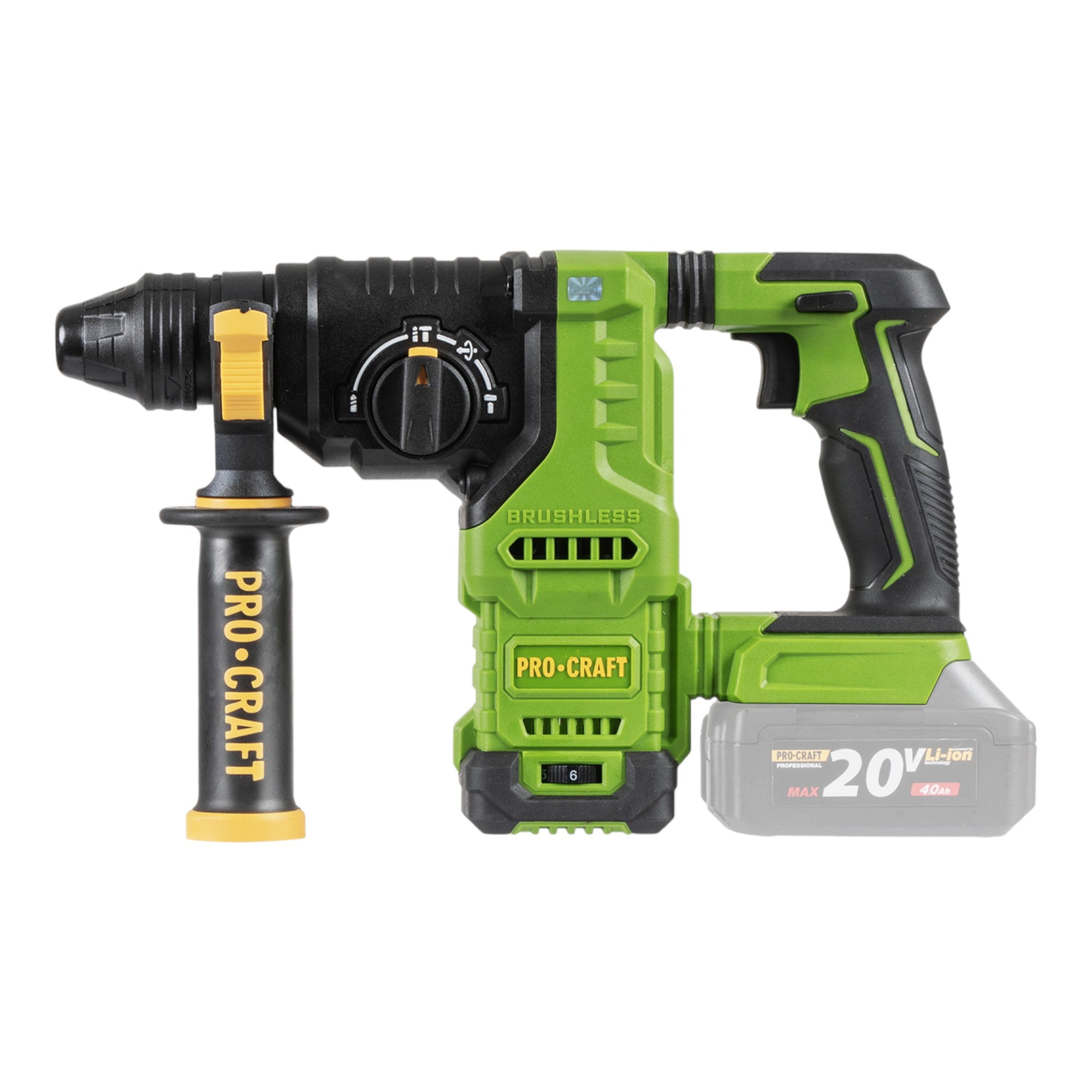 Procraft PHA30bb Akku Bohrhammer 20 V 2 8 J SDS plus Brushless 2x Akku 4 0 Ah Ladegeraet RHINO Toolcase 2 - toolbrothers