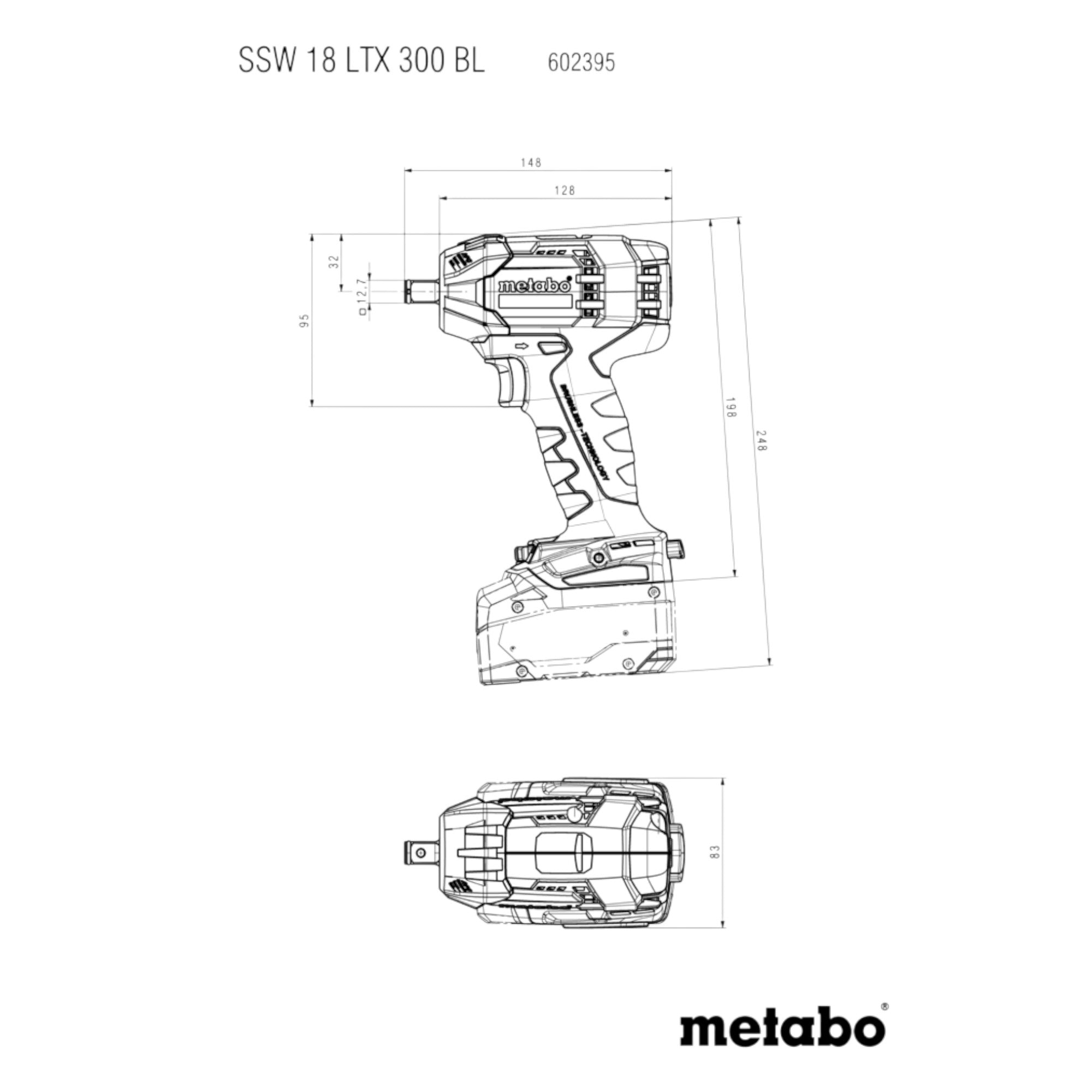Metabo SSW 18 LTX 300 BL Akku Schlagschrauber 18 V 300 Nm 1 2 Brushless 602395890 Solo ohne Akku ohne Ladegeraet 4 - toolbrothers